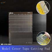 Transparent acrylic stainless steel cutting template pad with grid markings
