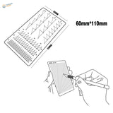 60mm x 110mm stainless steel mask cutting stencil with angled grid mat