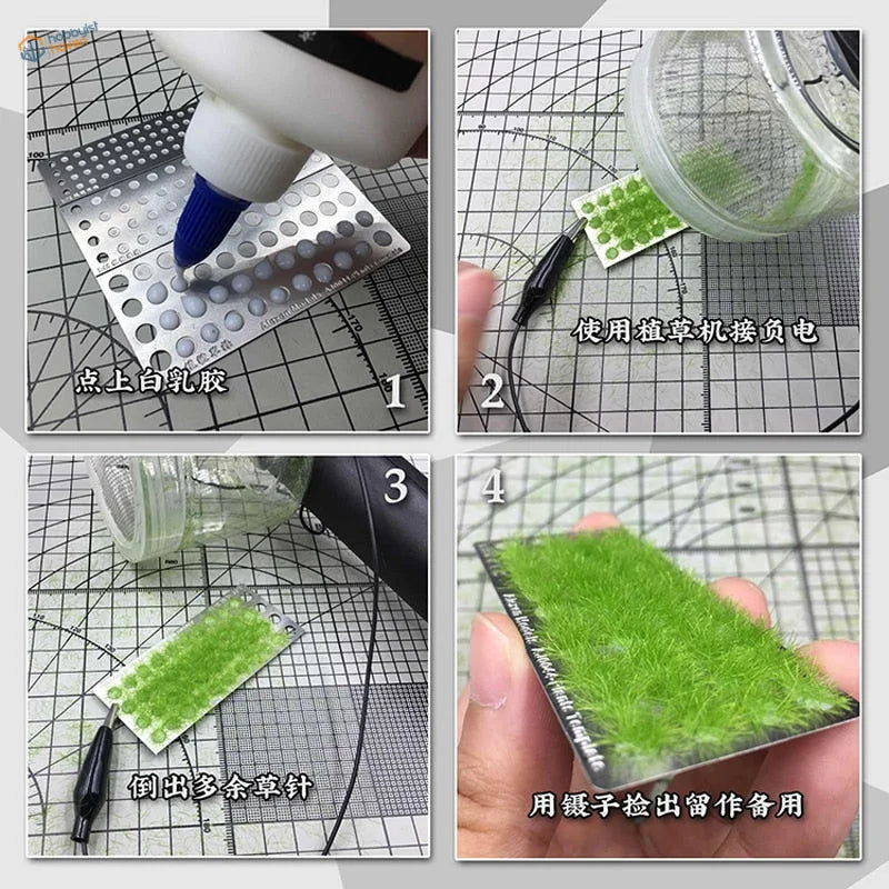 Static grass applicator 2.0 perforated metal sheet with grid holes