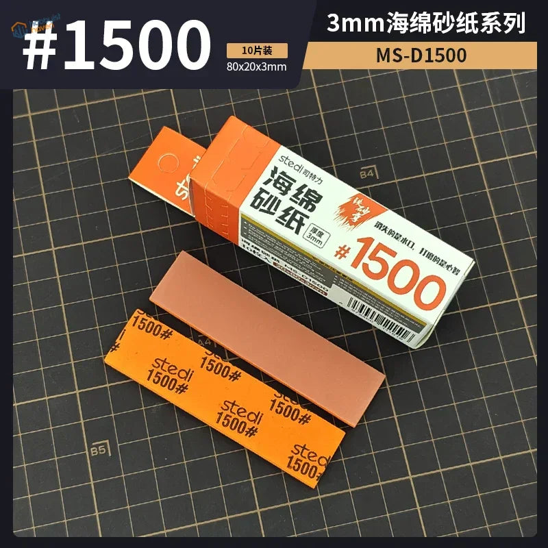 Stedi sanding sponges 3mm ms-d1500 orange white sheets 10pcs box