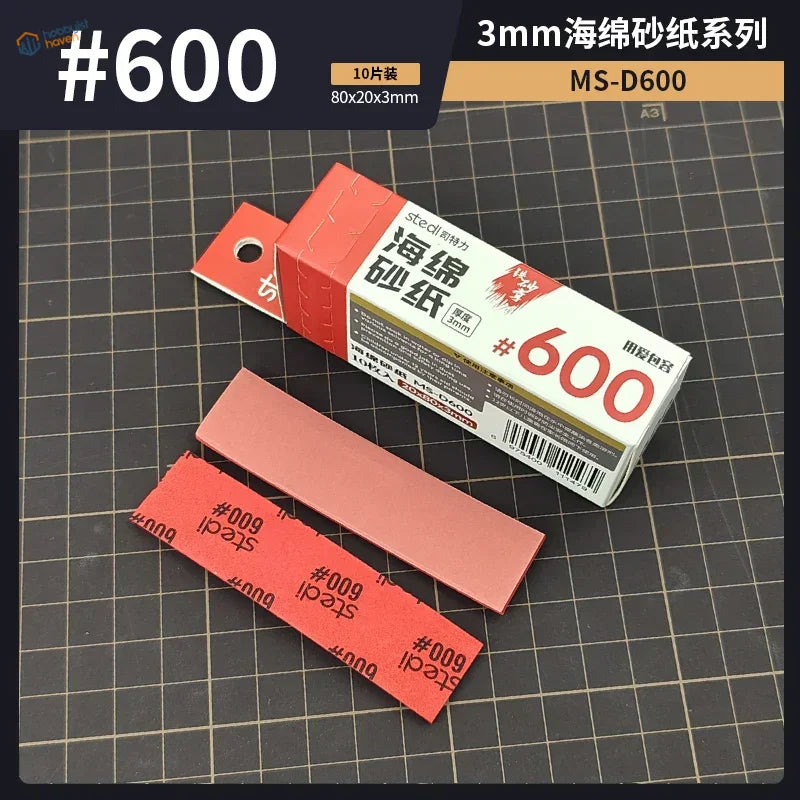 Stedi sanding sponges Red #600 3mm strips in white red box ms-d600