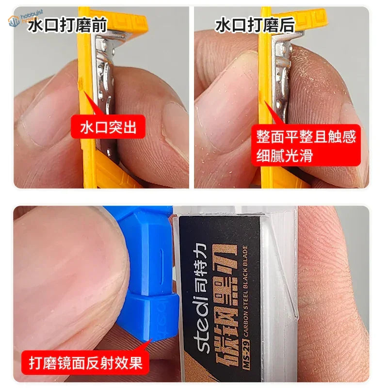 Stedi glass files yellow plastic-handled razor ms-29 steadi blade