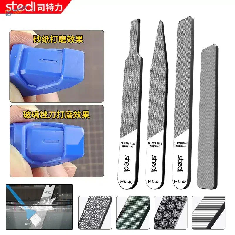 Stedi glass files: 4 gray super fine buffing files MS-40 to MS-42