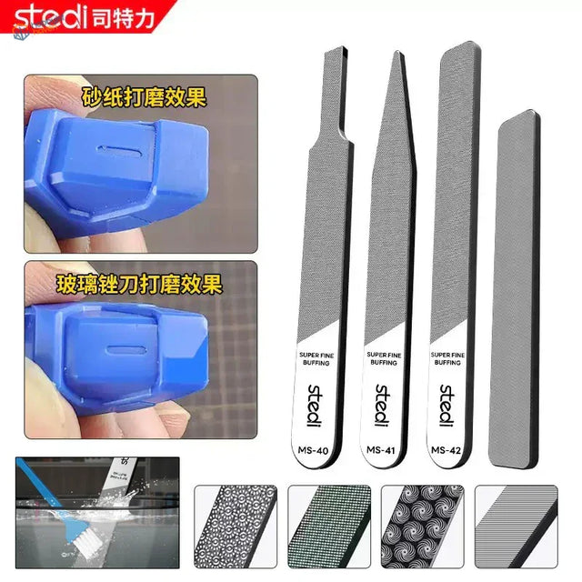 Stedi glass files: 4 gray super fine buffing files MS-40 to MS-42