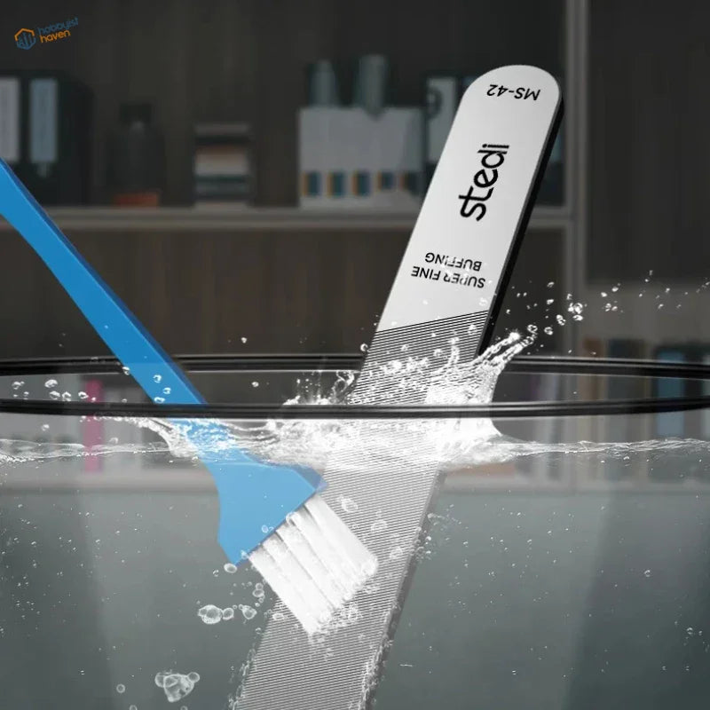Stedi MS-42 buffer in water with blue brush for glass files