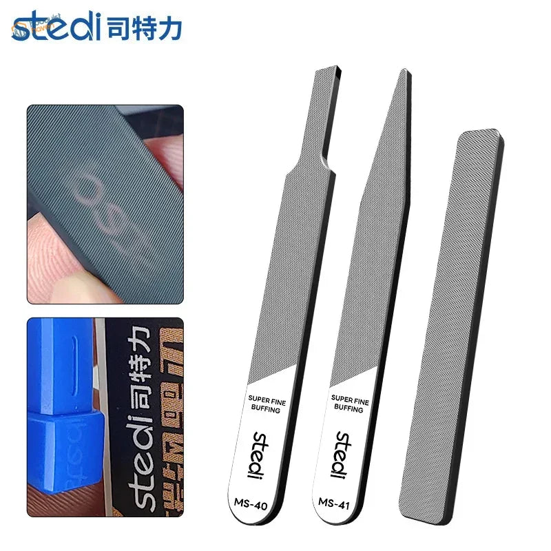 Stedi glass files: 3 silver steel buffing files ms-40 ms-41