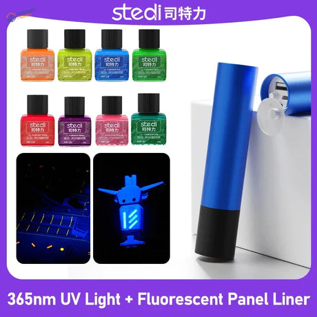 Stedi 365nm UV light with black base, USB port and fluorescent panel liner
