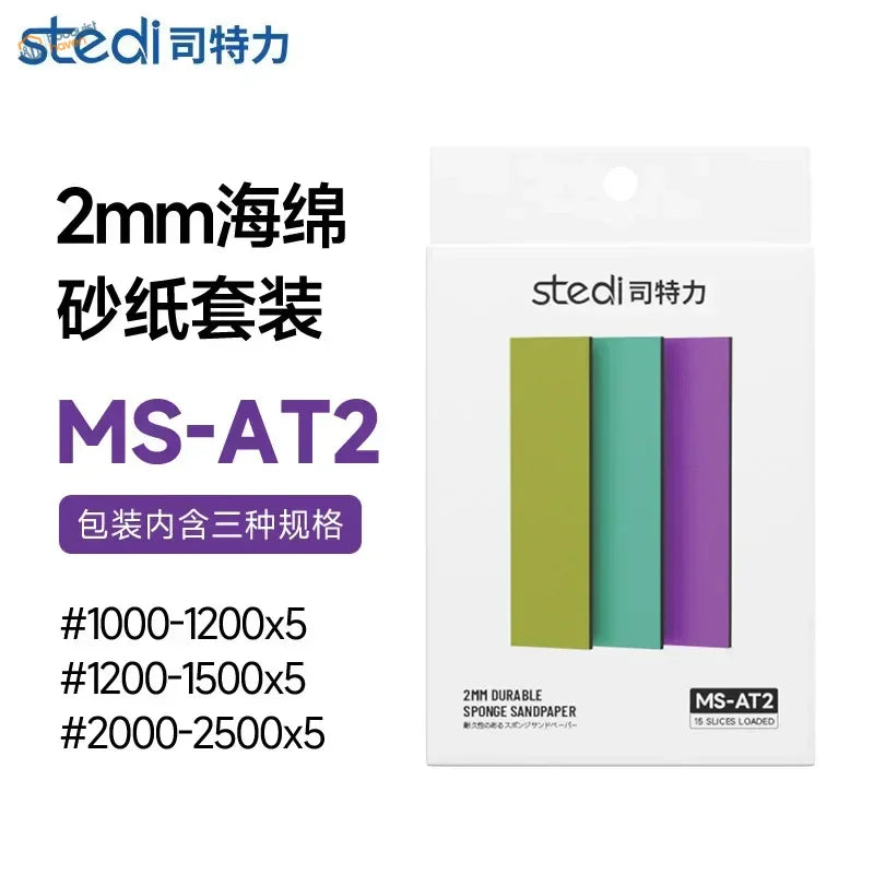 Stedi adhesive sandpaper 2mm sanding sponges kit in teal, green, purple
