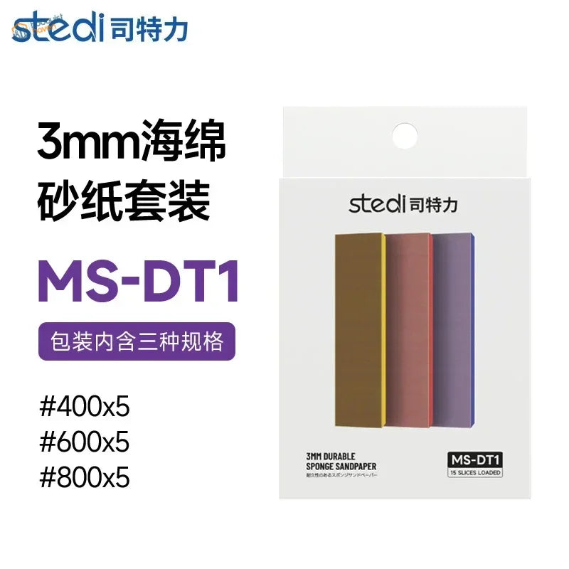 Stedi adhesive sandpaper 3mm sanding sponges kit in brown, red, purple