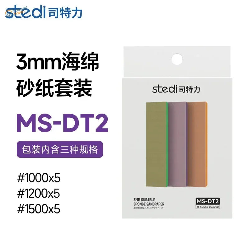 Stedi adhesive sandpaper 3mm sanding sponges in green, purple, orange