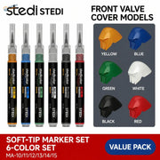 Six-stroke stedi ma-10 ma-15 soft-tip paint markers with vibrant colors and direct ink for scale models and valve cover painting
