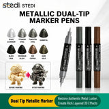 Pennarelli per pittura a doppia punta metallici Stedi