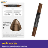 Stedi Red Copper dual-tip metallic paint marker with fine tip, flat tip and copper painting effect