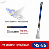 Stedi MS-86 dust brush with blue handle and detachable silver bristle head for scale modeling tools and model building tools
