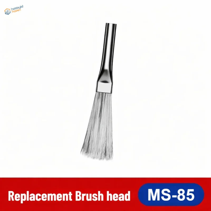 Silver metallic stedi ms-86 anti-static dust brush replacement head with fine densely packed bristles for model building tools