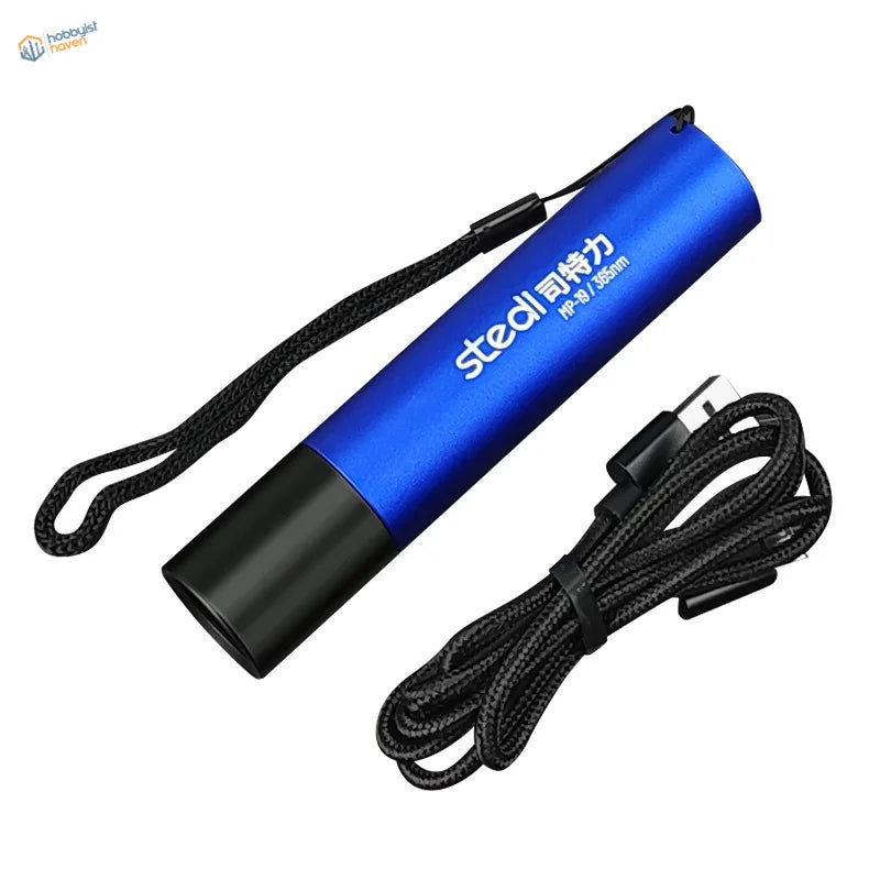 Stedi ultraviolet light: blue black flashlight with steall grip