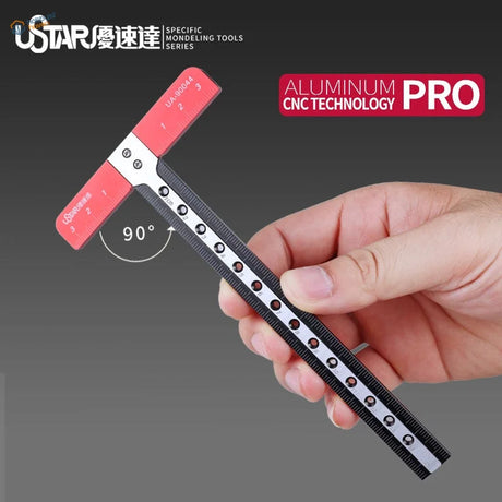 Red and black T Shaped Ruler Pro aluminum t-square UA-0044 with CNC markings