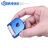 Blue aluminum texture roller with sharpening holder for scale modeling tools