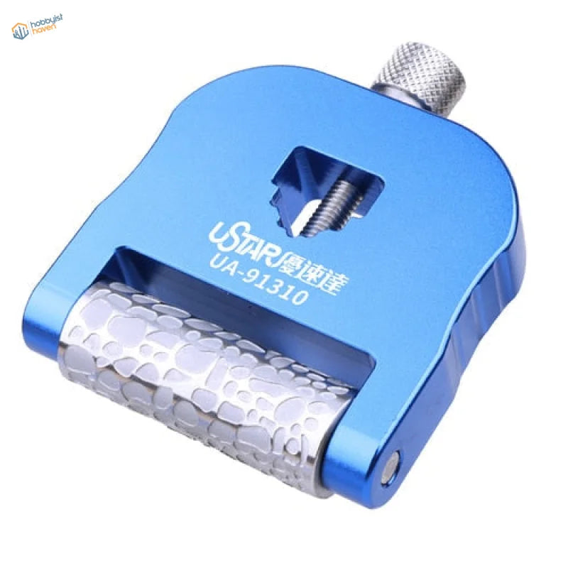 Blue Texture Roller with Sharpening Holder, scale modeling tool