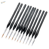Triangular handle precision brushes with black handles and fine tips