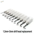 Tungsten hand drill set with 1.2mm to 2.0mm bits in clear case