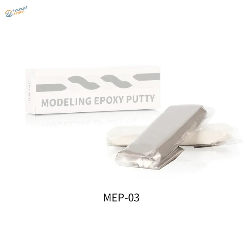 Silver two component epoxy putty MEP-03 in clear packaging