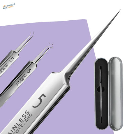 Ultra-fine stainless steel tweezers with curved tips, featured scale modeling tool