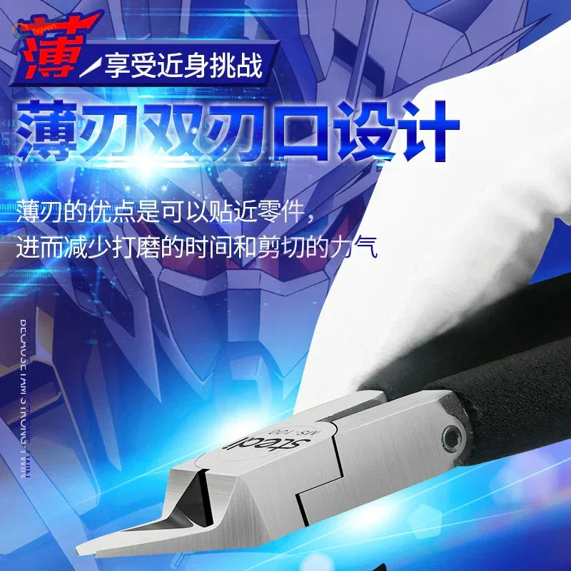 Ultra-thin double edge nippers with stainless steel jaws and grip