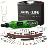 Green Jangklife mini electric drill with grinder and sanding attachments