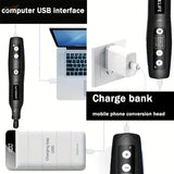 USB rechargeable black mini electric drill with silver buttons and display