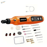 USB rechargeable wireless mini electric drill with orange body and digital controls