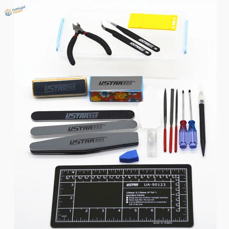 UStar 19 in 1 scale modeling toolset with pliers, tweezers, files