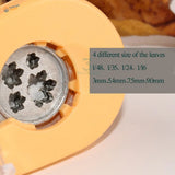 UStar tree leaf maker with yellow plastic punch and 3-8mm metal leaf dies