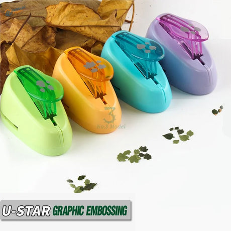 UStar tree leaf maker with 5 colorful 3-8mm leaf punches