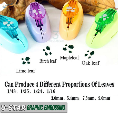 UStar tree leaf maker with colorful plastic embossing tool and floral design