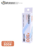 White rectangular package of ustar brand 800 grit self-adhesive sandpaper sheets with light blue and orange accents
