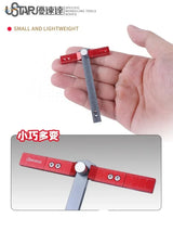 UStar adjustable T-shaped ruler: red silver ustar folding precision hobby tool