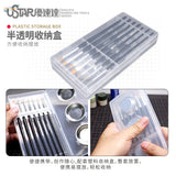 UStar brushes accessories set with clear compartmentalized storage box holding black-handled precision hobby tools