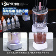 UStar Electric Brush Washer: transparent cylindrical cleaner with rose gold accents