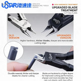 Black and silver ustar dual-edge nippers with upgraded hardened chrome vanadium steel blades for precise cutting