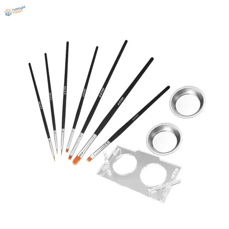 UStar Professional Brush Set: 8 black-handled precision brushes in clear tray