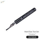 UStar stainless steel model hand saw with black handle and Star brand