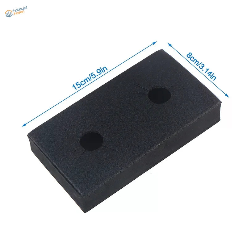UStar universal bottle holder black rubber block 15cm x 8cm with holes