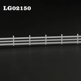 N scale white plastic three-rail fence model with lattice-top picket design for station platform wall 1 metre 3 pieces