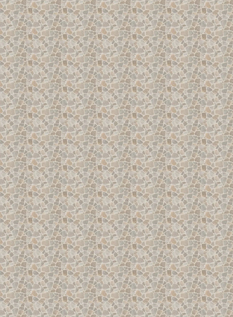 Beige and gray mosaic floor simulating stickers tile pattern wallpaper