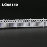 N scale white plastic lattice-top picket fence wall with vertical slats for station platform 1 metre 3 pieces