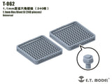240 gray plastic trays of 1.1mm 3D-printed hexagonal rivets model T-062 by E.T