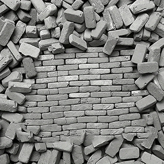 A gray brick wall section made from 200pcs miniature bricks for diorama scenery ideal as model building tools