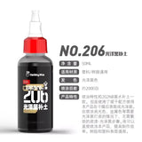Black glossy spray paint bottle with red cap and white nozzle labeled no206 by hebbbymie for scale modeling tools