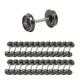 Set of 40 1/87 ho scale metal train wheels with metallic gray finish and precise engineering for model trains